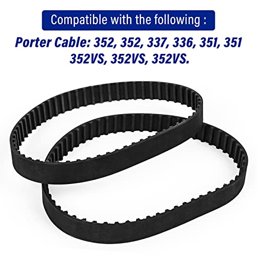 Sander Toothed Drive Belt Compatible With 848530 Porter Cable Fits 351/352 336/337 Variable Speed Belt Sanders - 2Pack #TOP3
