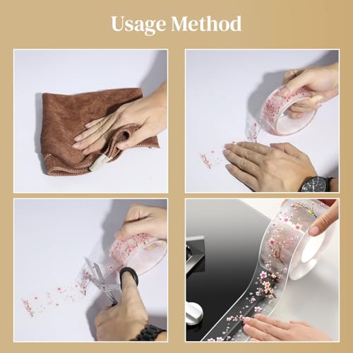 Image of HASTHIP 3M x4.2CM PVC Trim Tape, Self-Adhesive Tape for Kitchen Sink Corner Line Sticking Strip Washable Adhesive Caulk Tape Self Waterproof Repair Tape for Bathtub Bathroom Kitchen Sink Basin