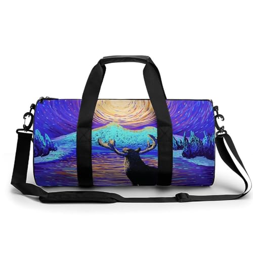 Sac de sport gym ciel étoilé cerf sac de voyage week-end duffel bag camping randonnée 45cm