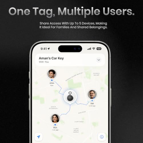 Image of CASEGEAR Atlas Smart Tag | Compatible with Apple Find My & Google Find Hub Bluetooth Tracker | Suitable for Keys, Wallet, Luggage, Bags & Pets | Left Behind Alert | Item Finder | White
