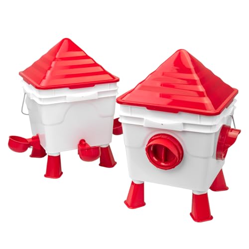 KCT Automatic Raised Chicken Feeder & Drinker Set 10kg/10L Poultry Hen Waterer