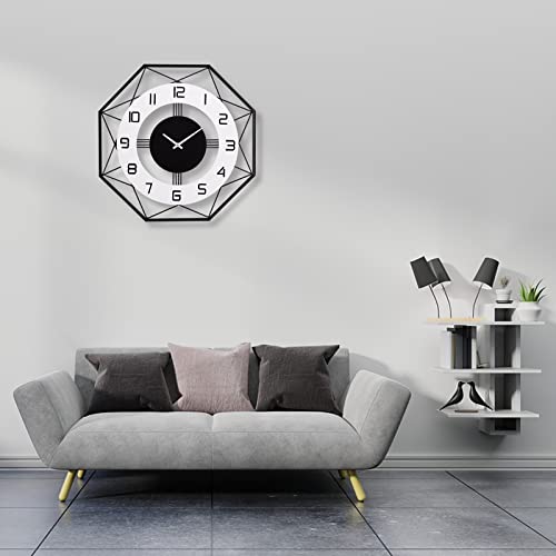 Nesifee Large Wall Clock 17 Inch, Silent Wall Clock For Living Room Bedroom Home Kitchen, Modern Style Clocks Wall Decor Non-Ticking Battery Operated Wall Clock With Metal Frame, White #TOP5