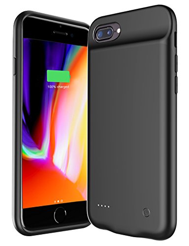 Pumier iPhone Battery Case for iPhone 8 Plus/7 Plus/6 Plus/6s Plus with Lightning Port,Ultra Slim Protective iPhone Charging Battery Pack Case with Magnetic Stand Function(Black) …