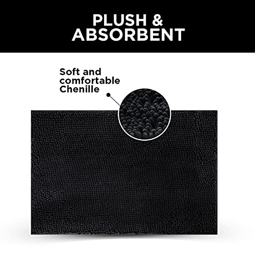 Enkosi LIGHTGRAY-20X30 Chenille Bathroom Rug Soft Absorbent Durable & Non Slip Shaggy Bath Mat Machine Washable Rectangle Bath Rug 20X30 thumb #3
