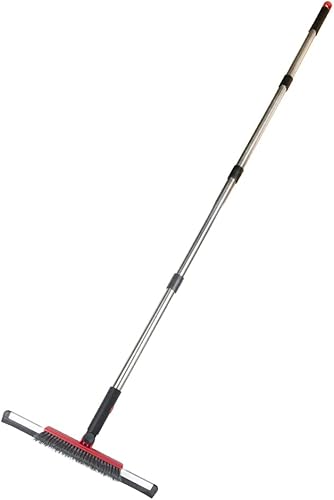 Miniatura 8 de Escoba de 14 escobas y mango de acero inoxidable de 55 pulgadas para piso, vidrio, garaje, ventana, suelo de ducha, baño, cocina, pared, azulejos