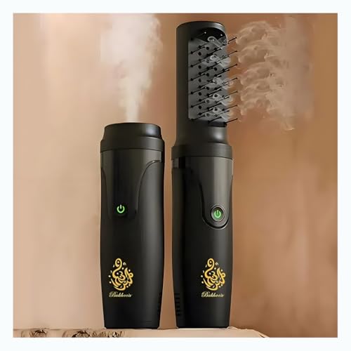 LIULIWEIFA Quemador de Incienso árabe electrónico portátil con peines de Pelo, difusor de Aroma musulmán de Ramadán,Soporte de Incienso Recargable por USB difusor eléctrico,B26 Black