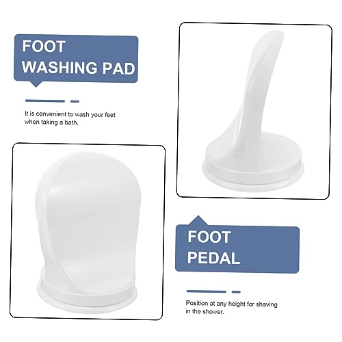Apoyo para pie para ducha montado en pared blanco miniatura 3