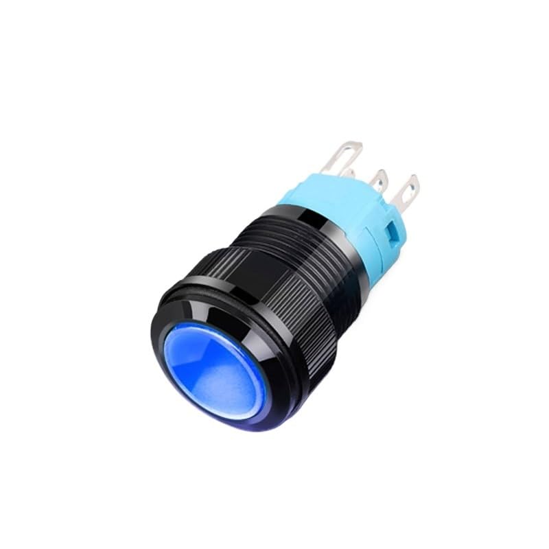 Interruptor momentáneo de botón de plástico de 16 mm con LED de 24V GUMMMY 220V