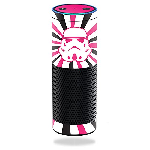 MightySkins Skin Compatible with Amazon Echo - Pink Star Rays | Protective, Durable, and Unique Vinyl Decal wrap Cover | Easy to Apply, Remove, and Change Styles | Made in The USA