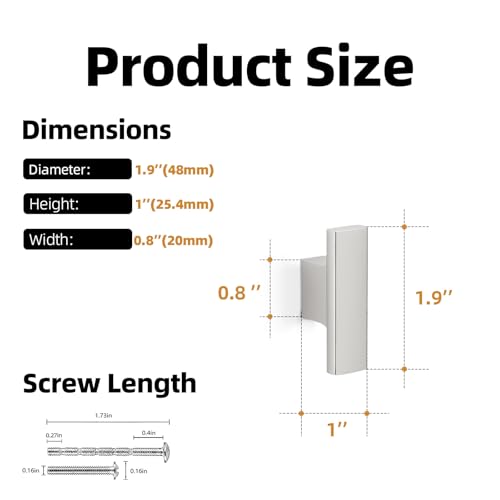 10 Pack Brushed Nickel Cabinet Knobs & Drawer Pulls Silver Kitchen Hardware