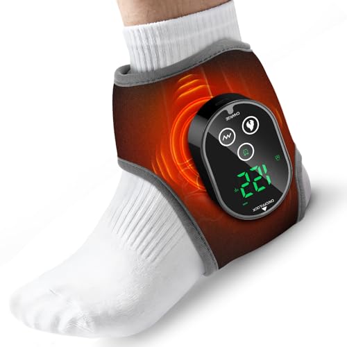 BETOLEAN Ankle Heating Pad with Massager, Foot Massager...