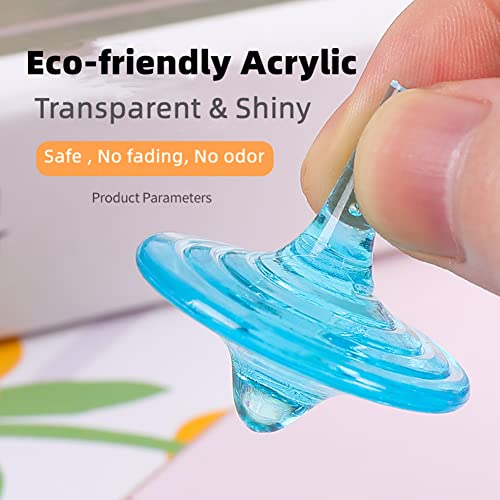 SPRMUD Kinder Acryl Kreisel Spielzeug, Bunte dauerhafte glänzende Kristall kleine Kreisel für Jungen Mädchen Kinder Spiel in Familie/Partei/Schule/Kindergarten Spiel/Geschenk/Bildung (12 PCS)