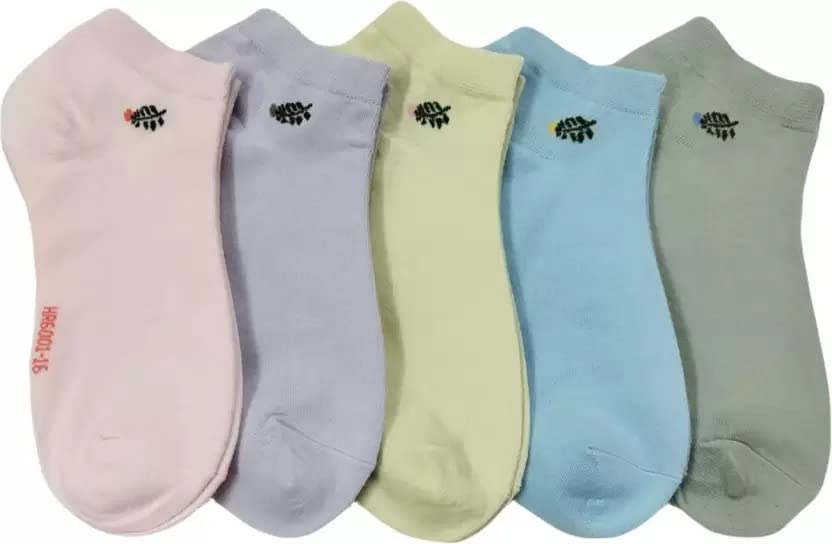 faton Ankle Socks Women Ankle length Cotton Socks (Multicolor) Combo Pack of 5 Pairs-picture-7