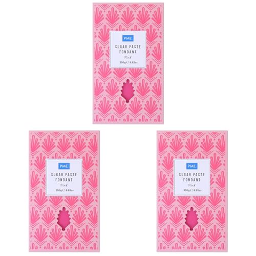 PME Fondant Pasta de Azúcar - Rosa 250g (Paquete de 3)