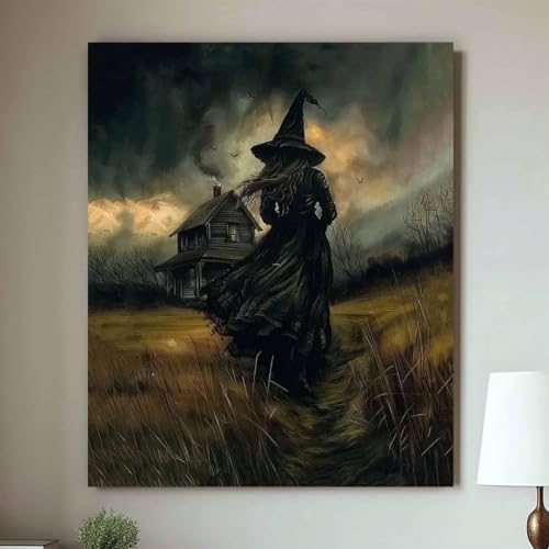 Impression sur toile Ferme abandonnée idée cadeau d'Halloween originale sans cadre