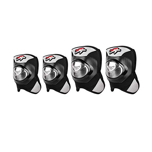Genouillères et coudières de moto BaronHong en acier noir taille M