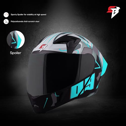 Image of Steelbird SBA-20 09 ISI Certified Flip-Up Graphic Helmet for Men and Women with Inner Chrome Sun Shield