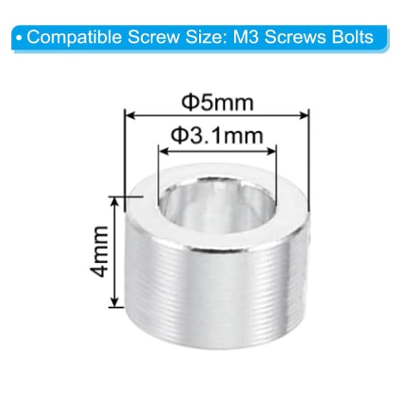 TA-VIGOR 10Pcs M3 Aluminum Spacer - Image 2