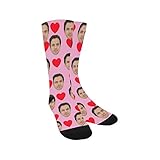 Custom Face love heart Soft Socks for Women and Men Personalized Photo Sock (Made In USA)