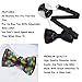 WUXEKZO Men's Boys Pre-Tied Bow Tie for Party, Festivals, Graduation, Fashion Trippy Tie Dye Rose Colorful Creative Cravat Necktie
