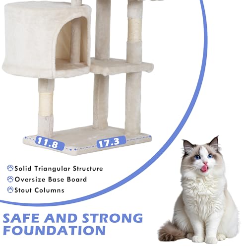 Árbol para gatos resistente 36 pulgadas beige miniatura 2