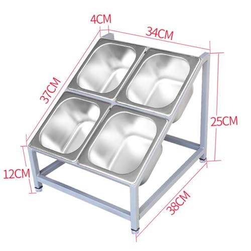 Juego de estantes de especias comerciales de 4/6/8, estante organizador de condimentos de acero inoxidable, contenedor de ingredientes para condimentos, salsas, ensaladas, mermeladas, frutas