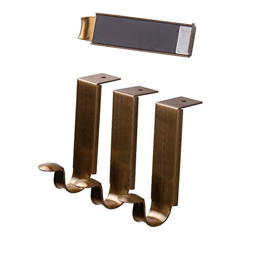 BAMI-LEE House Creative Magnetic Hooks, 4 Piece Super Strong Magnetic Hooks Used for Grill Fridge Cabinet Office, Kitchen, Warehouse,All-Purpose Magnetic Hooks (Bronze)