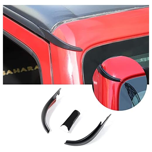 RT-TCZ Hard-Top Roof Rainwater Guard Diverters Channel Slot Gutter Extension Accessories for 2007-2017 Jeep Wrangler JK JKU 2 Door 4 Door, 2PCS