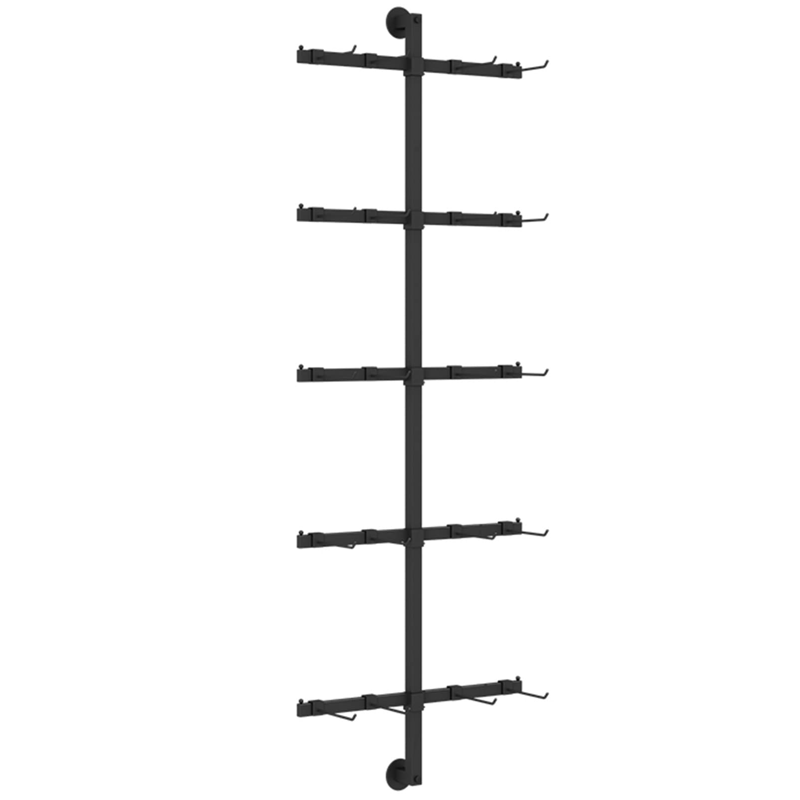 An der Wand montierter Schmuck- und Socken-Organizer-Ausstellungsständer mit abnehmbaren Haken, platzsparendes Unterwäscheregal für die Ausstellung in Boutiquen (schwarz, 40 x 120