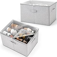 Omniverse Schuhorganizer Schrank - anpassbare Trennwände - 12 Paar Schuhe - grosses Schuhregal - schuhboxen stapelbar - schuhaufbewahrung platzsparend - shoe organizer mit Griff - stabil - Grau