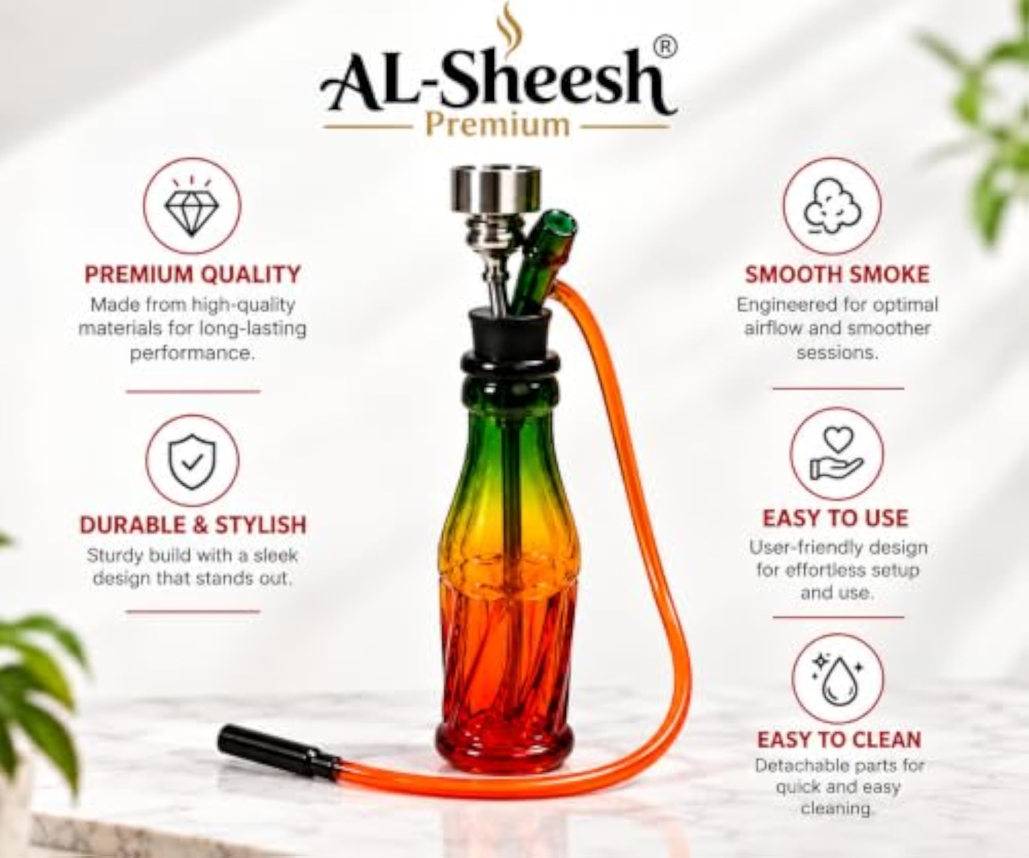 Rainbow Gradient Bottle Hookah Bong Style