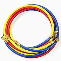 Füllschlauch für Klimatisierung mit Kältemittel 60 für R134a R12 R2 R502, (600-3000) psi AC-Fluorid-Abfüllschlauch Adapter 1/4 SAE für Auto-Klimaanlage Ladeschlauch (3 Farben)