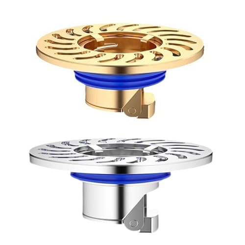 2 piezas cubiertas de desagüe antiolor de cobre para piso miniatura 4