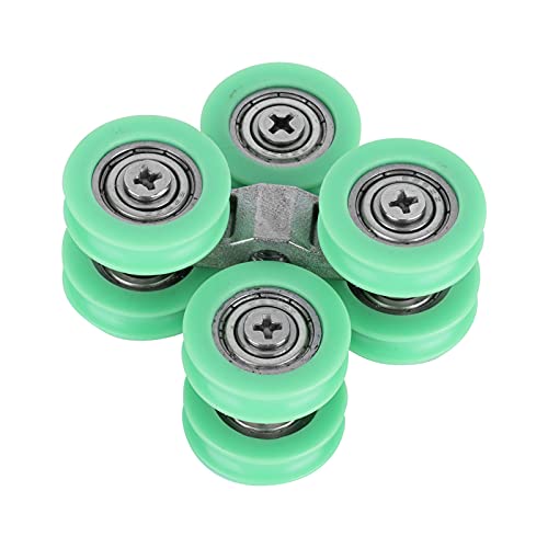 Fafeicy ruedas pequeñas en U de acero inoxidable para repuesto de puertas de ducha y herrajes de puertas plegables miniatura 7