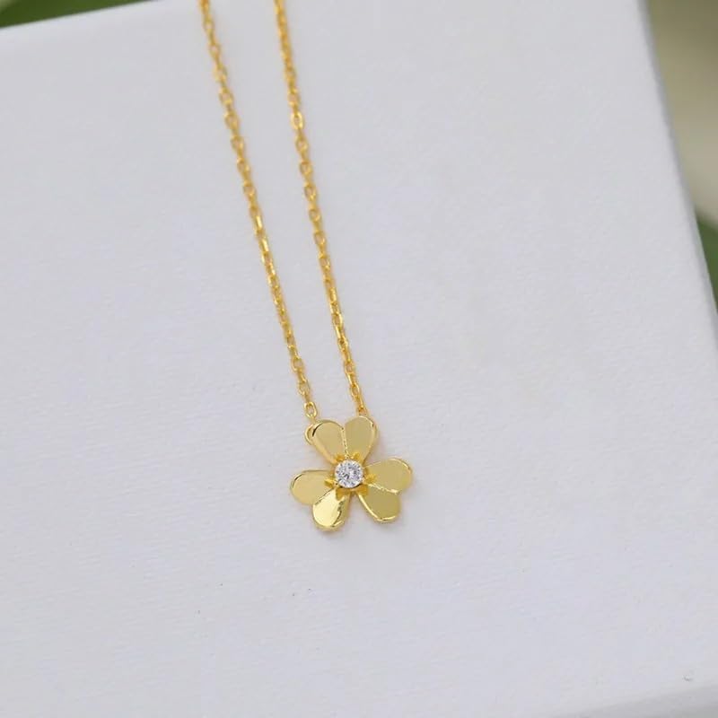 S925 Sterling Silver European Style Clover Heart Necklace For Women, Simple Lucky Grass Heart Choker Necklace - Sweet Four Leaf Clover Eternal Love Necklace, 4 Heart Clover Necklace - Image 2