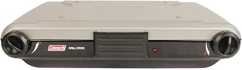 Miniatura 6 de Coleman Parrilla y estufa 2 en 1 de mesa con 2 quemadores ajustables, parrillaestufa de propano con botón de arranque, protectores de viento,