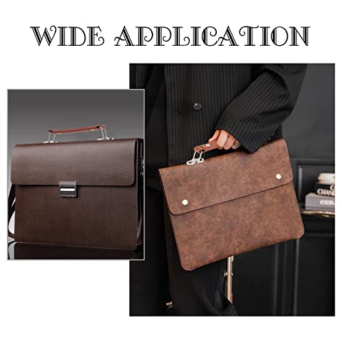 Image of WADORN 6 Pack Leather Luggage Part Handle, 5.7 Inch Luggage Handle Pull Repair Replacement Luggage Case Handle Grip for Suitcase Password Box Spare Carry Strap Short Briefcase Handle, Brown