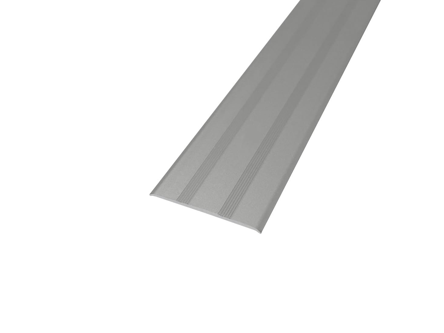 Threshold Carpet Cover Door Plate Aluminium Grooved Floor Trim drilled IP08-K 35mm x 0.93M TMW Profiles (Silver)