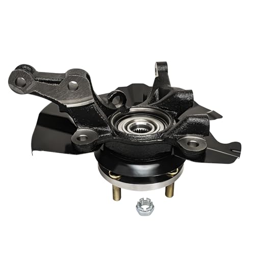 Image of Detroit Axle - Front 4pc Steering Knuckles Kit for 06-11 Hyundai Accent, 2 Steering Knuckles & Wheel Bearing Hubs 2 Outer Tie Rods 2006 2007 2008 2009 2010 2011 Replacement