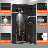 10-12 Rifle Fire Proof Gun Safe Large Steel Rifle Safe Electronic Password Safe with Magnetic Induction Intensity Light for Home Rifle and Shotguns - Image 5