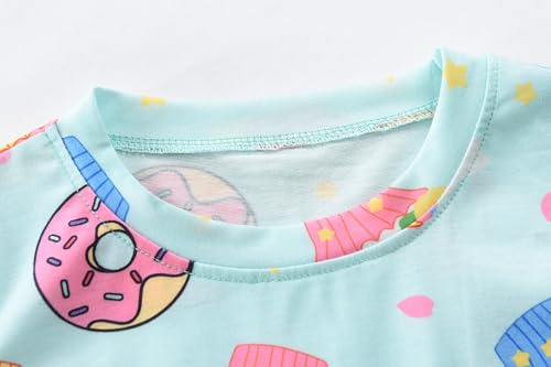 Little Girls Pajamas Short Sleeve 100% Cotton Toddler Pjs Mermaid Sleepwear Unicorn Pajama Summer Clothes Sets 1-7T3