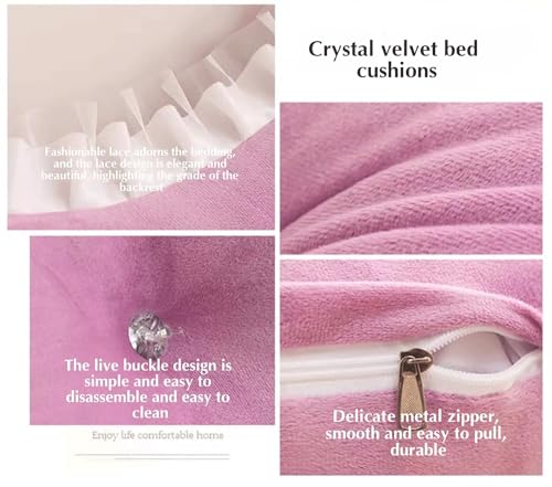 Oreiller de lecture en dentelle violet 200cm de style romantique - 4