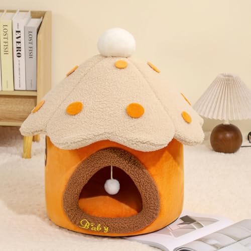 Wixeroペット ベット 冬 猫 犬 テントハウス ドーム 寒さ対策 猫 ペットハウス 室内 暖かい ふわふわ 犬小屋 柔らか 可愛い 滑り止め 水洗え キャットベッドB20