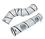 PetLike S Cat Tunnel Collapsible Pop-up Pet Tube Hideaway Play Toy with Ball (1 Way, Grey)