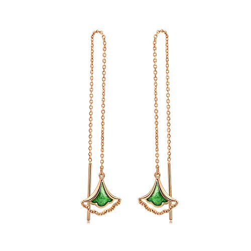 Image of CHOW SANG SANG Delicate Gold 18K Rose Gold Enamel Gingko Leaf Bracelet, Necklace for Women 92255B 92255N