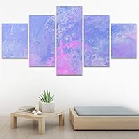 SIGNWIN 5 Panel Canvas Wall Art Modern Art 3D Abstract Abstract Brushstroke Contemporary Digital Art Fun Multicolor for Home Decorations Ready to Hang - 60