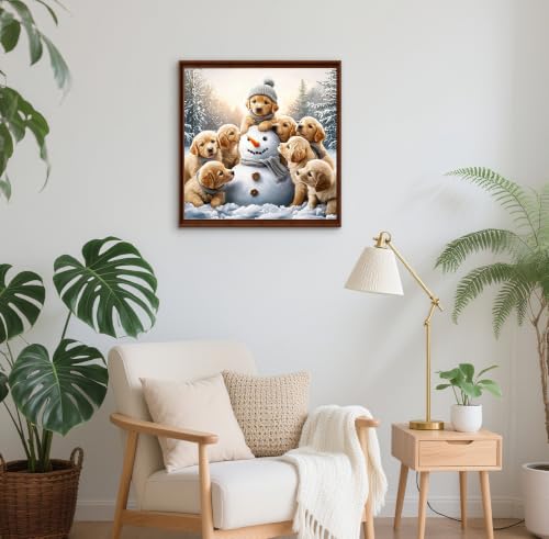 Image of QENSPE Diamond Art Kits for Adults, Puppy Diamond Painting Kits 30x30cm