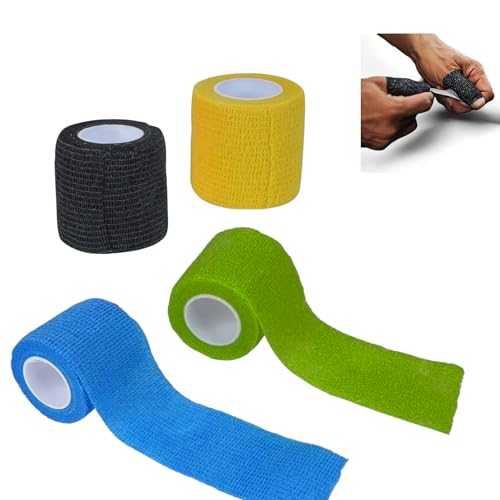 Vente Auto-adhésive Cohésive – 4 Rouleaux – CATGRIPS – Tape Crossfit Doigts et Mains – Bandes Cohésives, Sparadrap Sportif, Bande Cohésive pour Crossfit, Haltérophilie, Hookgrip, Escalade, Animaux