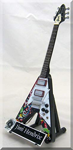 JIMI HENDRIX Guitare Miniature avec médiator VEE - Les Beatles, Paul McCartney, John Lennon, RIngo Starr, George Harrison JIMI HENDRIX Guitare Miniature avec médiator VEE – Image 3