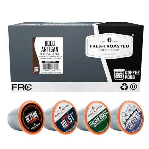 Fresh Roasted Coffee, Bold Artisan Blend Variety Pack, K-Cup Compatible, 96 Pods